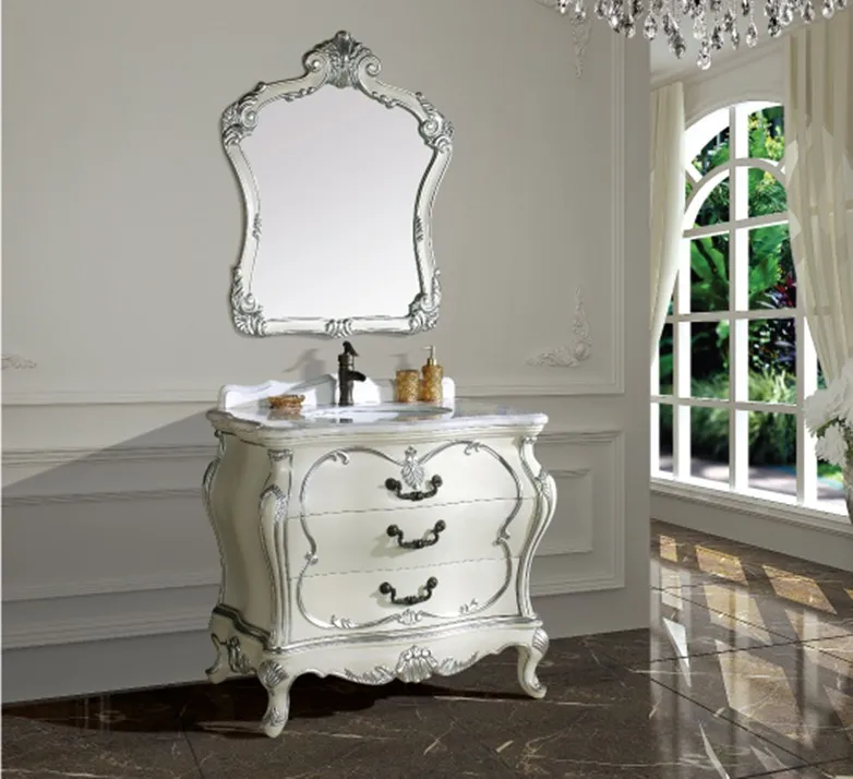 Mueble de baño antiguo de madera de roble sólido 2017 con fregadero y