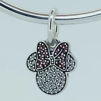 

100% 925 Sterling Silver Sparkling Mouse Icon Dangle Beads for Jewelry Making Fits Women Charms Silver 925 Original Bracelet