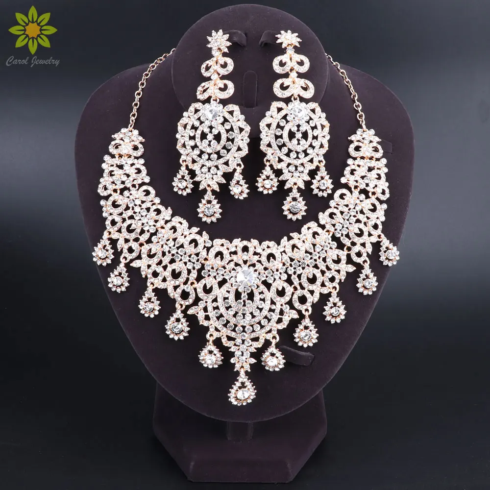 crystal wedding jewelry sets for brides