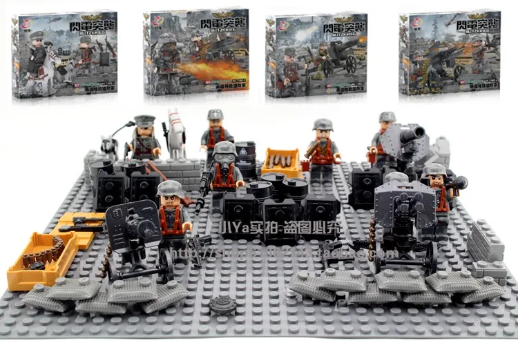  LegoINGlys Military Army Blitzkrieg Empire Marine Defense Forces Solider Figure Building Blocks Bri