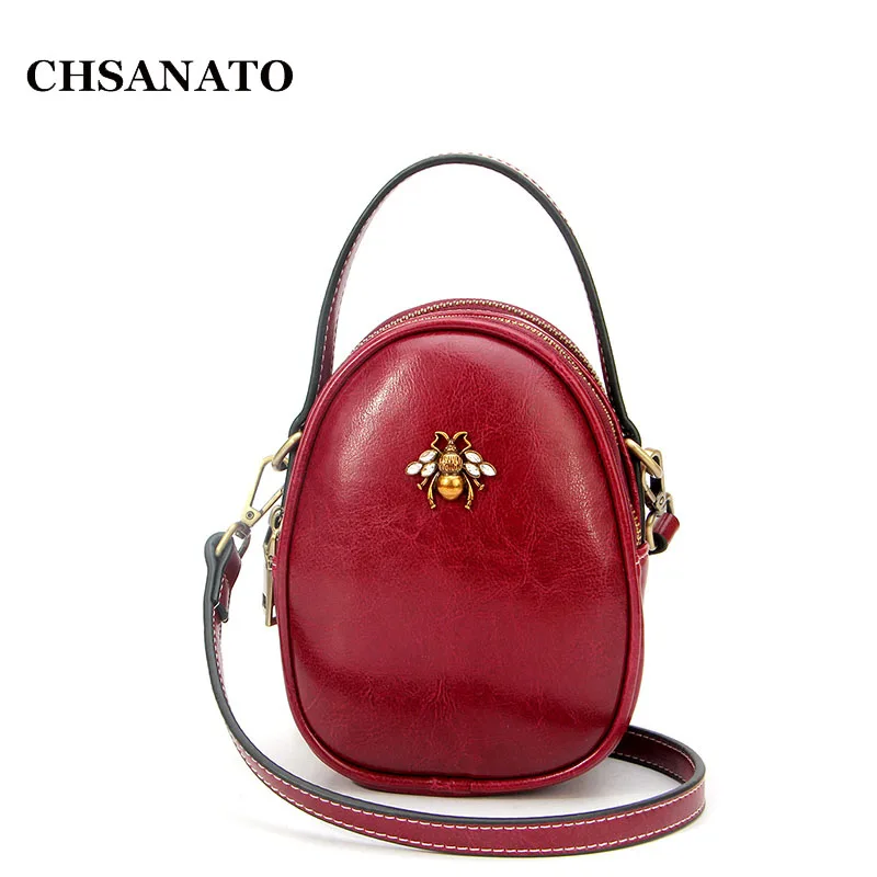 

CHSANATO Women Brand Desinger Rhinestones Bee Cow Leather Shoulder Bag Small Crossbody Bag Girls Ladies Bag Bolso