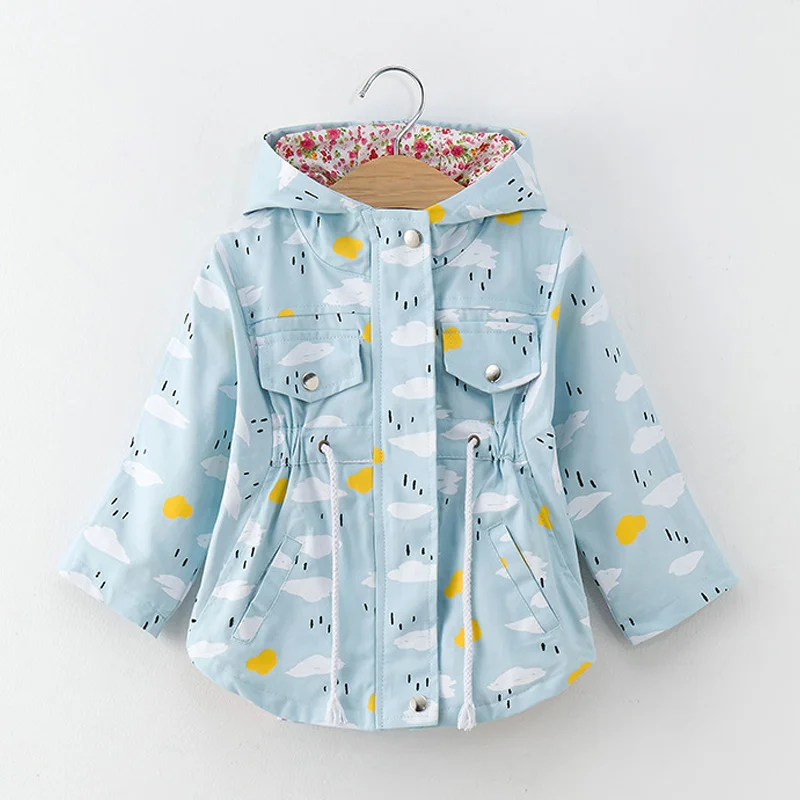 JOYHOPY/весенне-осенние куртки для девочек; Повседневная Верхняя одежда с капюшоном для девочек; модная детская Солнцезащитная одежда ярких цветов; пальто для девочек