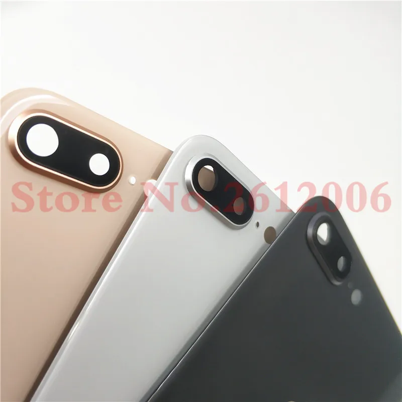 Новое хорошее качество для Apple iPhone 8 Plus iPhone8+ Plus задняя крышка батарейного отсека стеклянный корпус чехол+ рамка для камеры объектив+ логотип