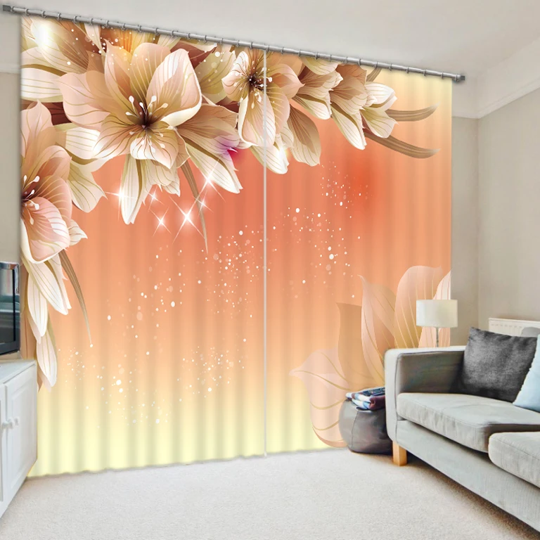 

Dandelion backdrop decorative print personalized 3D print black silk blackout curtains finished bedroom Art