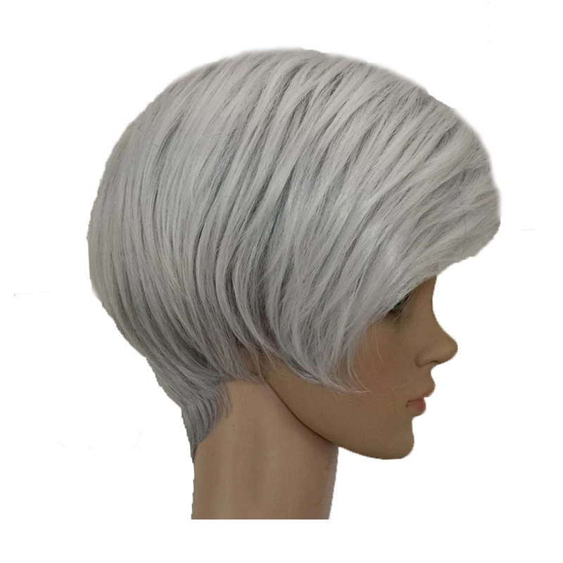 HAIRJOY синтетический парик натуральный черный 1B цвет короткие парики с прямыми волосами 2 цвета