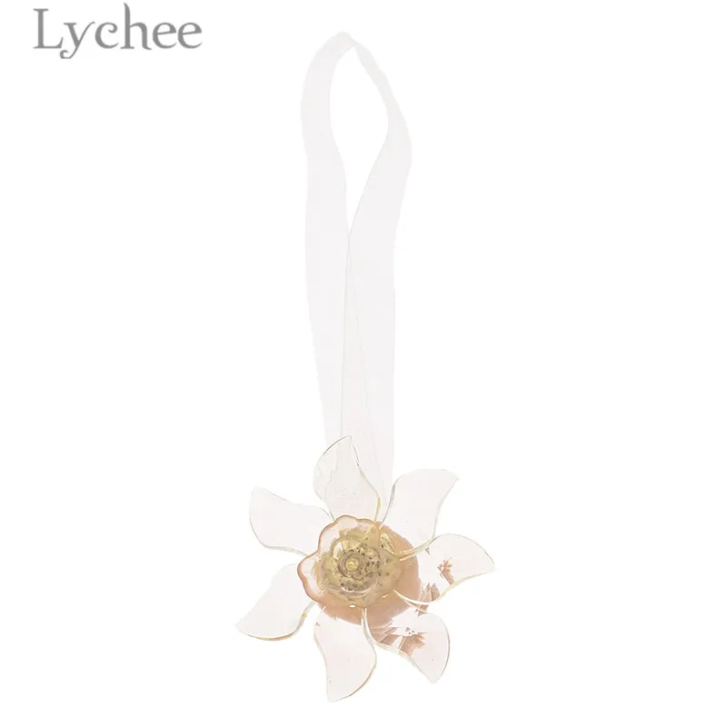 Lychee 1 PC Transparent Flower Curtain Buckles Modern Acrylic Magnetic Holder Strap Accessories Home Decoration | Дом и сад