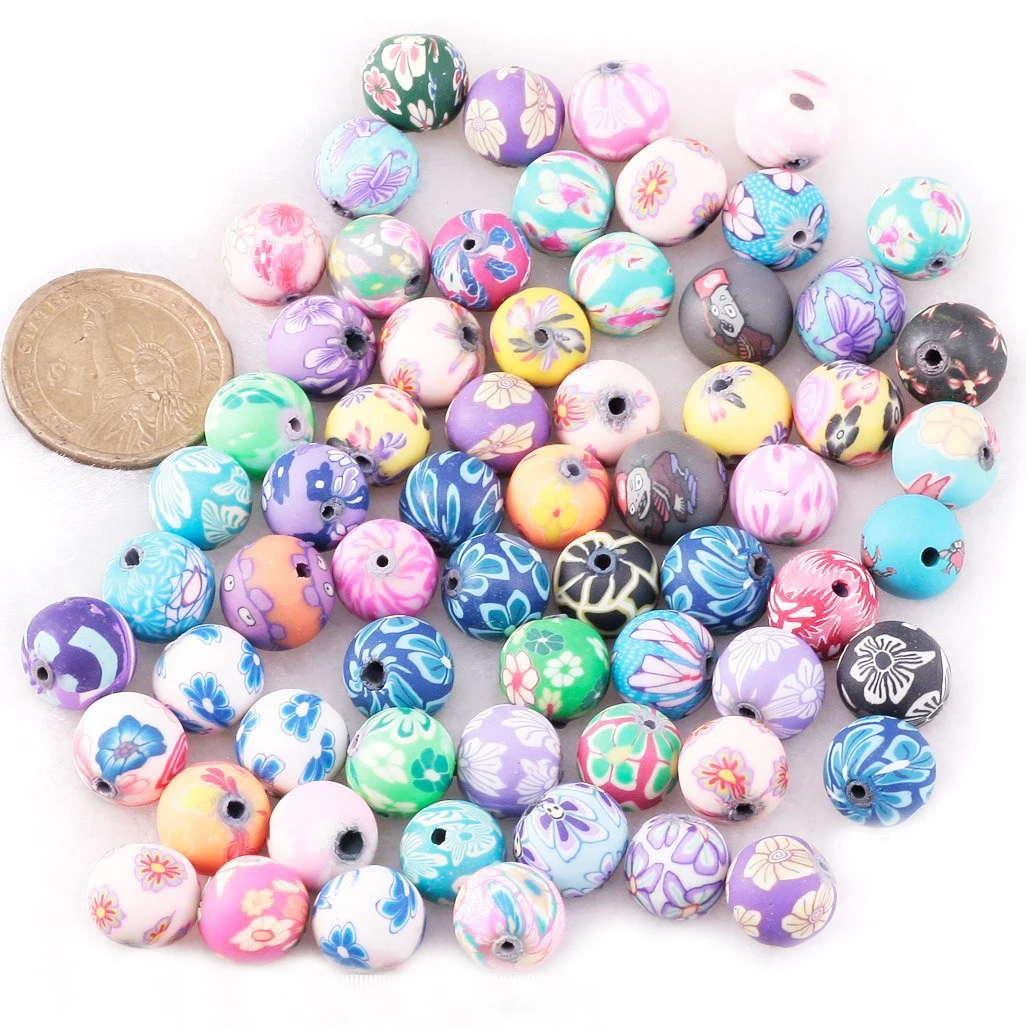 100pcs Beads Jewelry Accessory Ceramic Round 12 mm Dia.in Beads from