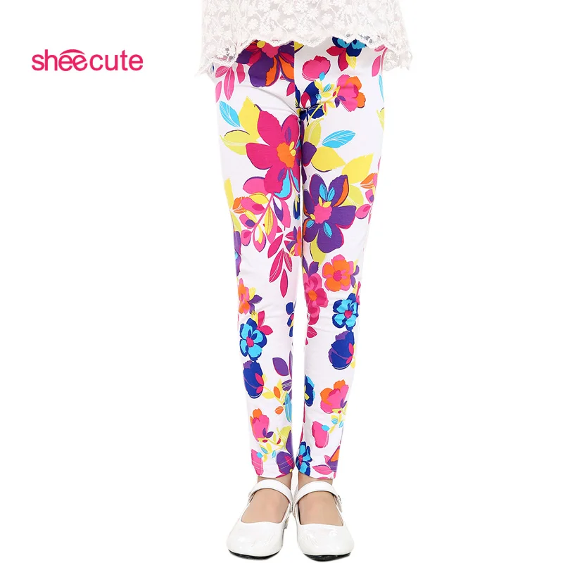 Baby Kids Childrens Printing Flower Toddler Classic Girls Leggings 2-14Y