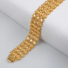 Африканский Эфиопский арабский медные, золотистого цвета 21 см ширина браслет для женщин мужчин медные, золотистого цвета свадебные украшения подарки# J0965