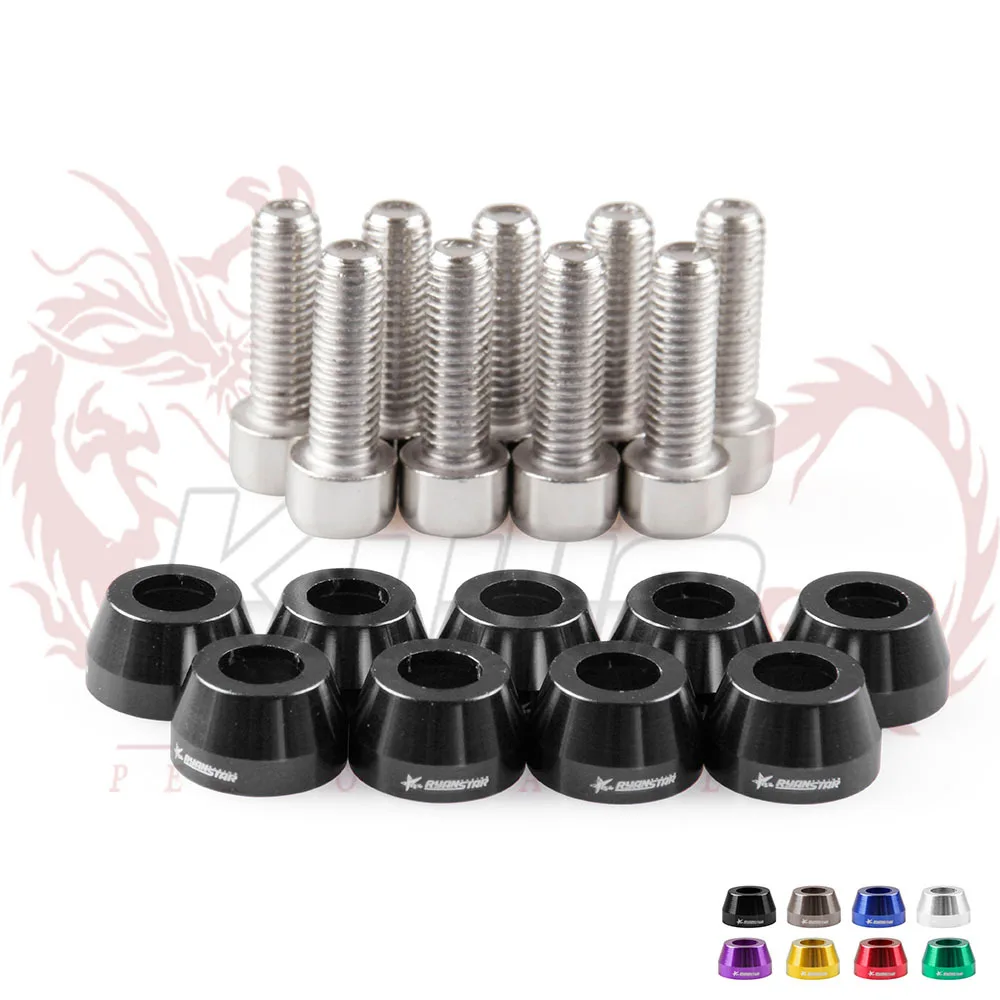 Магазин Kylin 2015 Новый Ryanstar M8 X 1 25 4CYL заголовок болты коллектора + M6X20MM шайба