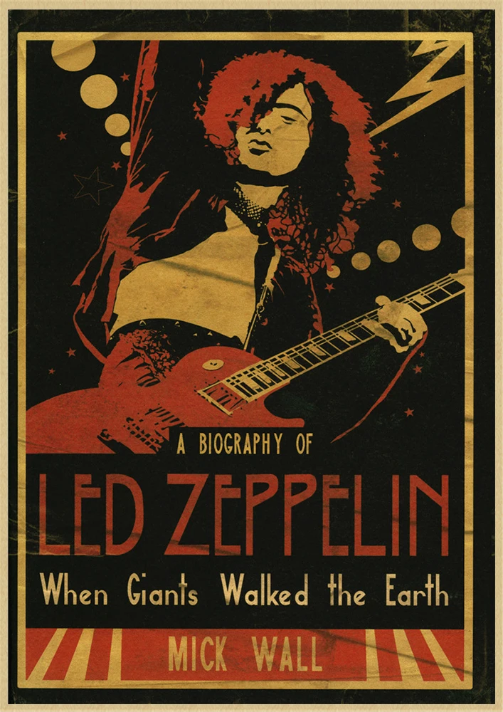 Led Zeppelin рок-музыка крафт-бумага постер для бара/Кафе Ретро плакат декоративной живописи