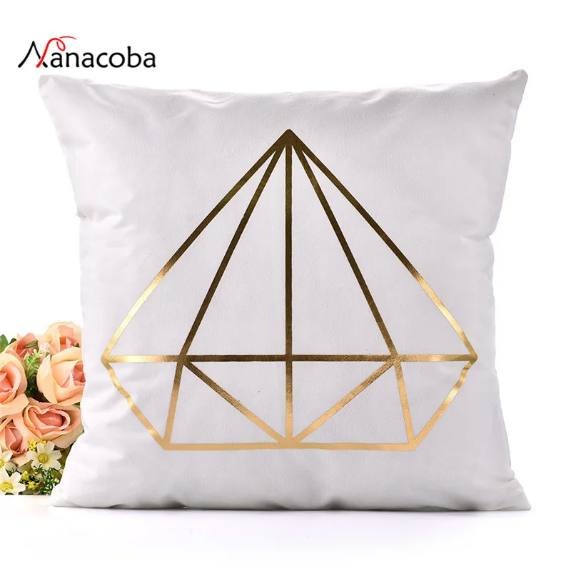 

Bronzing Cushion Cover Decorative Pillow Case Eco-Friendly Gold Sofa Seat Case Car Pillowcase Soft Black Bed Pillow Case