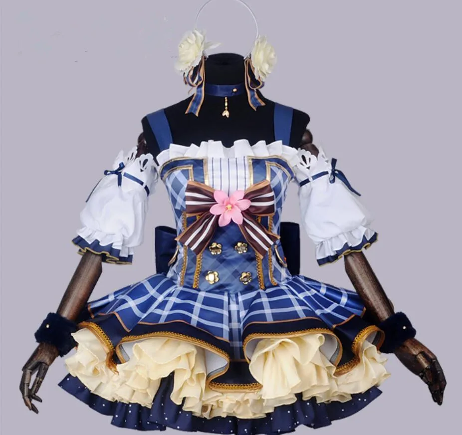 

love live cosplay Anime Halloween party cartoon cos Sonoda Umi cosplay Bouquet awakening costume female sweet dress set