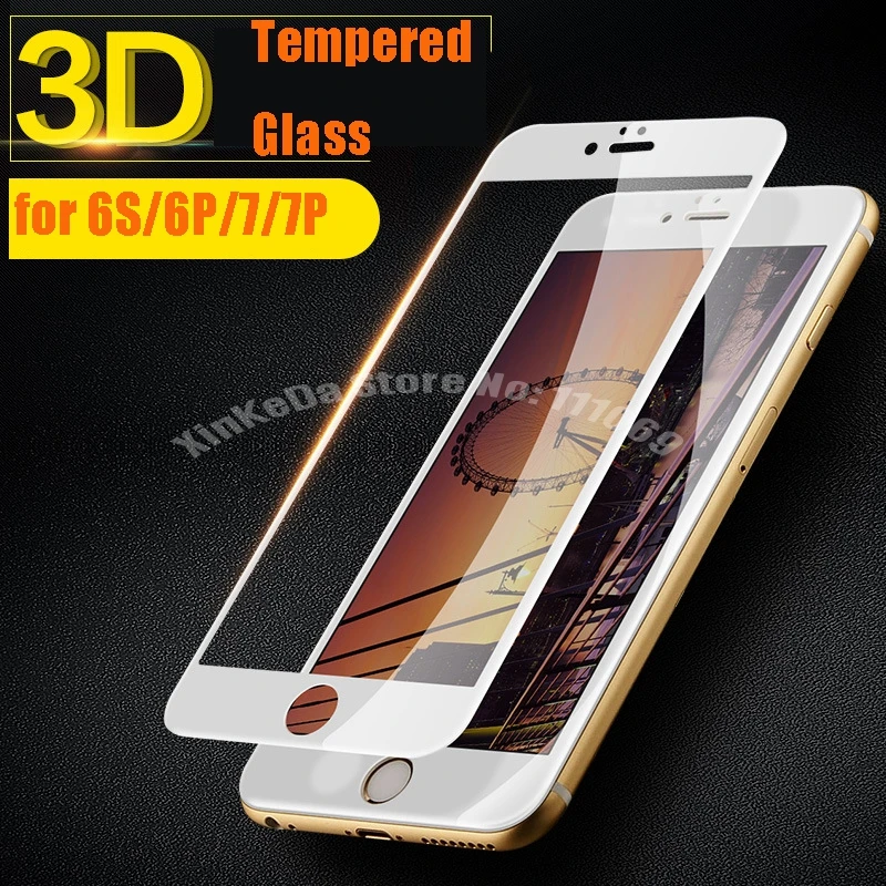 

3D Carbon Fiber Round Edge Full Coverage Phone Tempered Glass For iphone 7 6 6S Plus iphone7 6 4.7" 5.5" Screen Protector Film