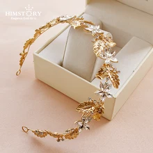 Himstory Fashion Wedding Hair Accessories European Gold Leaves Brides Hairbands Soft Bridal Crystal Tiara Hair Jewelry Himstory Fashion Wedding Hair Accessories European Gold Leaves Brides Hairbands Soft Bridal Crystal Tiara Hair Jewelry