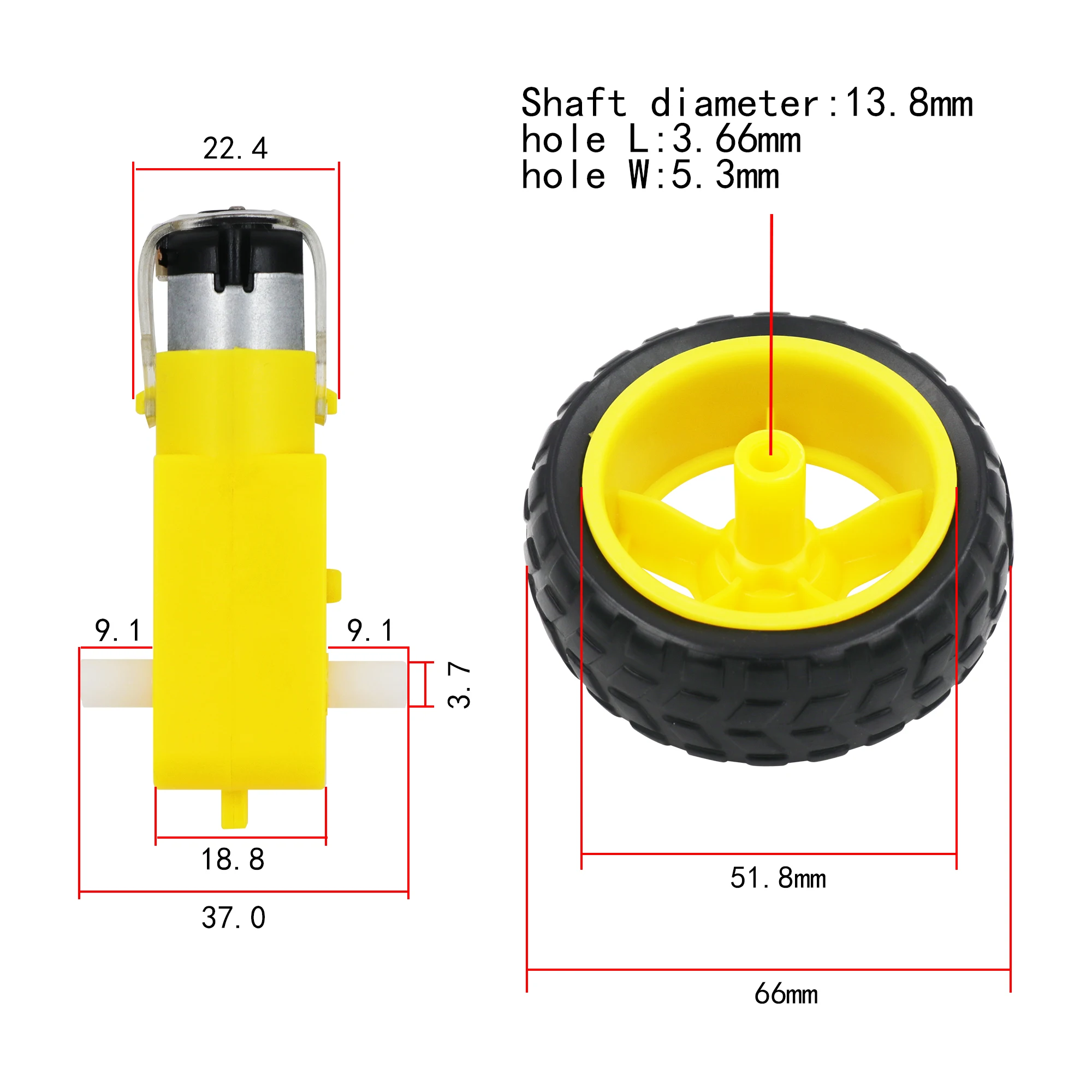 

TT Motor Smart Car Robot Gear Motor and Wheel for Arduino DIY Kit Smart Car/Robot Car