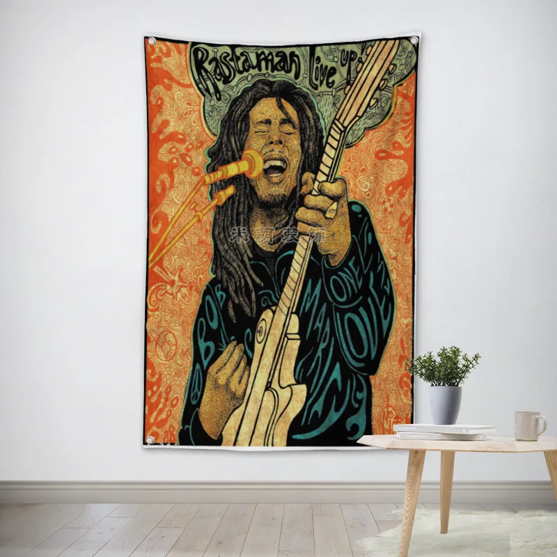 Тканевый плакат BOB Marley Reggae с логотипом команды баннеры четырехъядерным флагом
