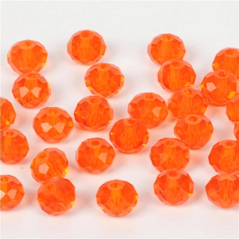 Orange Colors 8*10mm 70pcs Rondelle Austria faceted Crystal Glass Beads