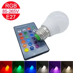 LINYEE высокое Мощность E27 RGB светодиодный лампы 85-265 В светодиодный лампада свет 16 Цвет изменение с 24Key ИК контроллер для Семья Вечерние