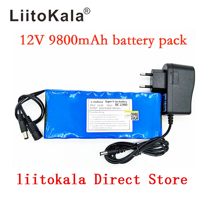 Liitokala Новый 12 В 9800 мАч аккумулятор литий ионный камеры и 6 1 а зарядное устройство