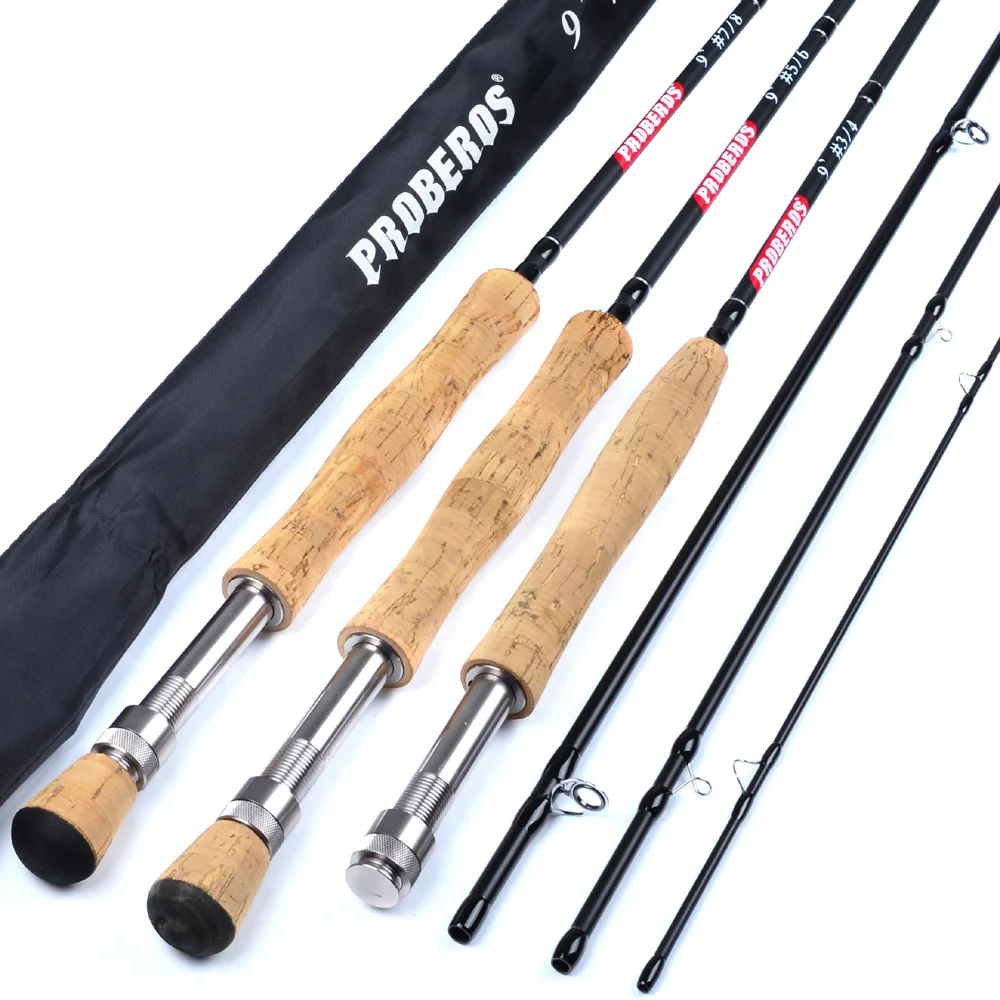 

7ft Fly Fishing Rod Rugged Easy to Carry Light Weight Carbon Fiber 3/4# 5/6# 7/8# 4-section Cork Handle For Stream Lake