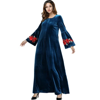

Abaya Kaftan Islam Oman Qatar UAE Velvet Muslim Hijab Dress Jilbab Robe Dubai Caftan Abayas For Women Turkish Islamic Clothing
