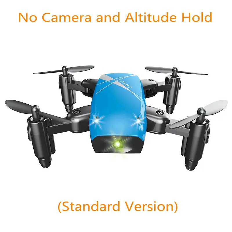 S9HW мини-Дрон с камерой S9 без камеры RC вертолет складной Дрон высота удерживающий Квадрокоптер WiFi FPV Карманный Дрон игрушка - Цвет: blue no camera