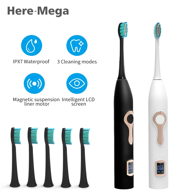 HERE MEGA Sonic Electric Toothbrush Ultrasonic Whitening Teeth