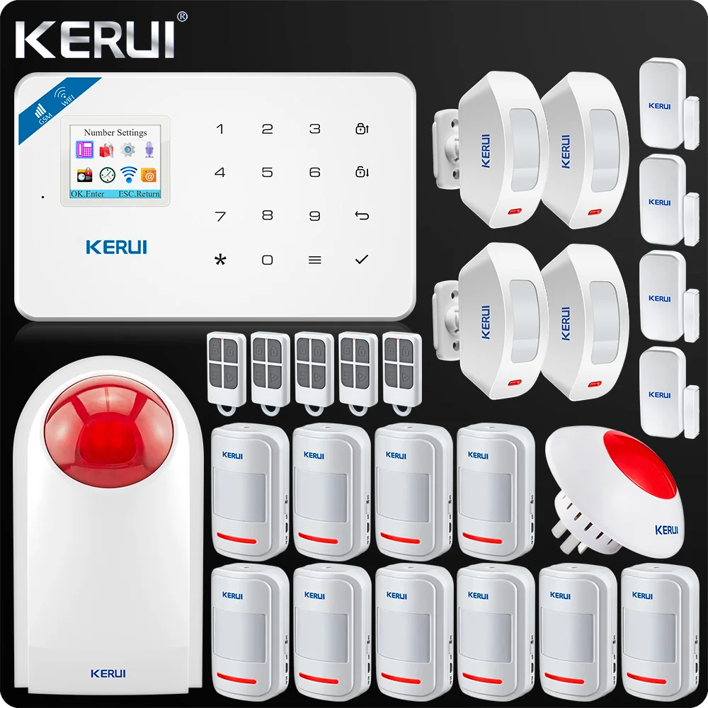 Домашняя охранная сигнализация KERUI W18 Wi Fi GSM SMS занавеска датчик движения