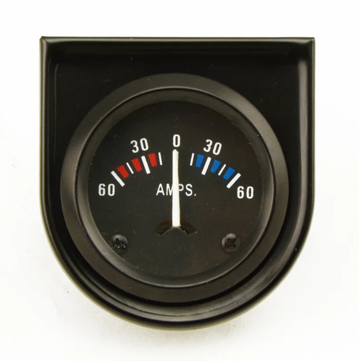 

2'' 52mm Universal Car Black Analog AMPS Meter Ammeter 60-0-60A White LED Light