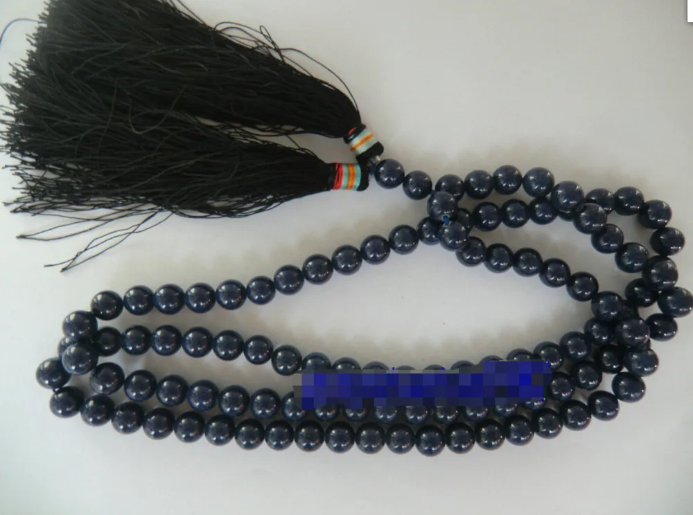 Песня voge Gem nanJ0437 Lapis lazuli бусы Молитва Мала ожерелье АА + | Украшения и аксессуары