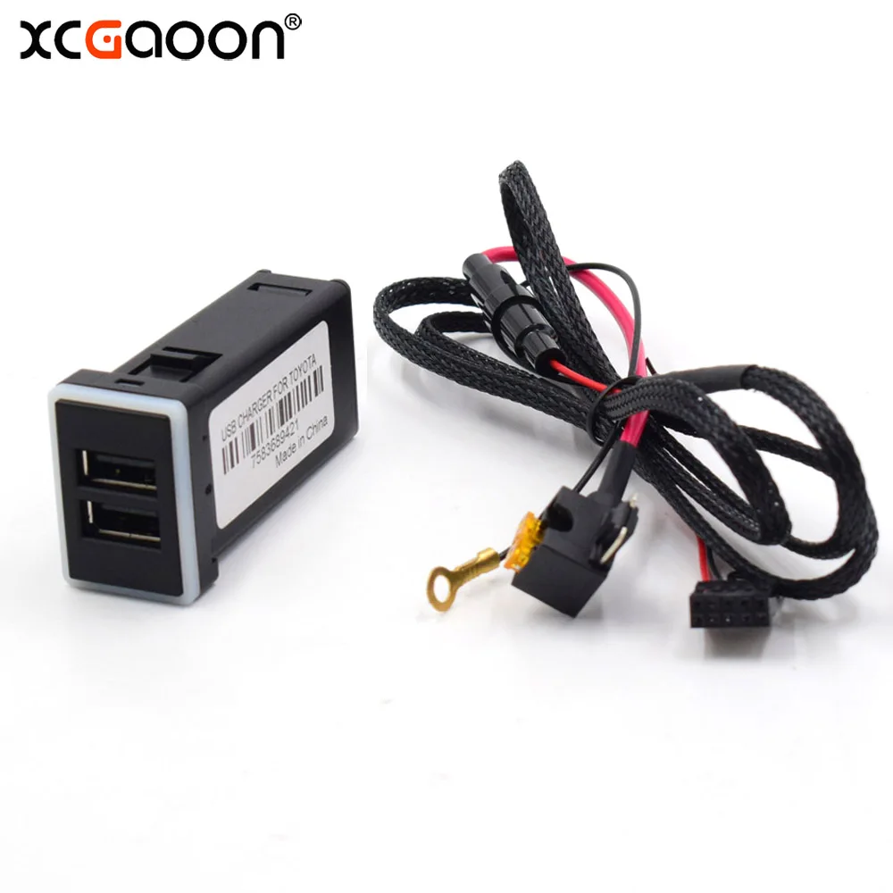 

XCGaoon QC3.0 Quickcharge Car Charger Double USB Phone PDA DVR Adapter Plug & Play Cable For Toyota, Connect car fuse box