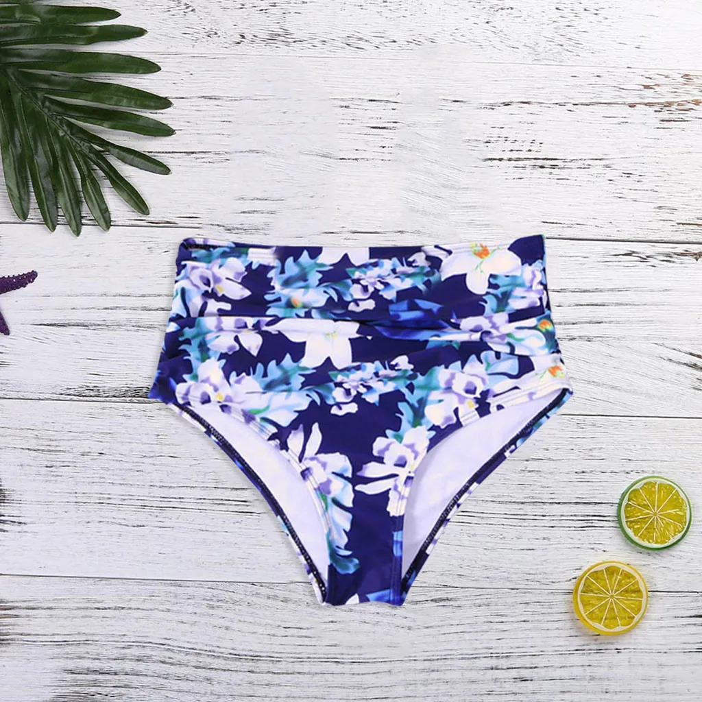 

New Swimsuit Women High Waisted Bikini Swim Pants Shorts Bottom Floral Swimsuit L-3XL Size Swimwear biquinis feminino 2019