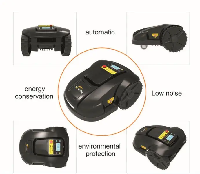 Европейский склад нет налога Автоматическая газонокосилка Робот E1800T с 6.6ah литовидная батарея с 200 м проволокой+ 200 шт. колышки+ 15 шт. лезвие