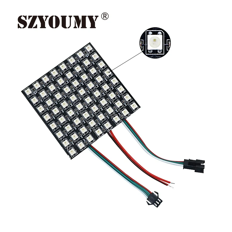 SZYOUMY WS2812B 5050 RGB SMD 8*32 пикселей цифровая Гибкая точечная матрица индивидуально