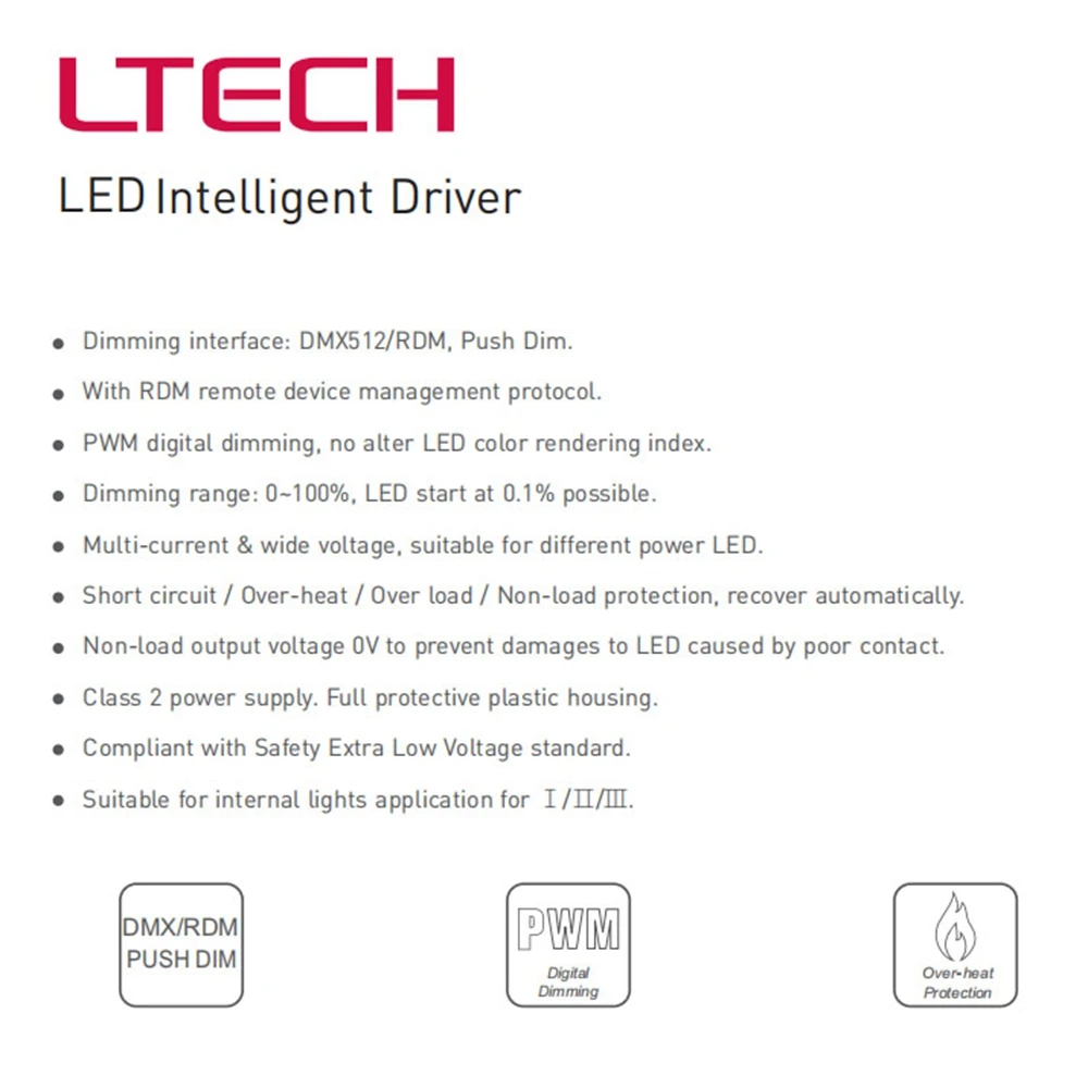 LTECH DMX 15 100 700 E1A1 светодиодный затемнение драйвер 200 240VAC вход 700mA Вт PVM выход CC