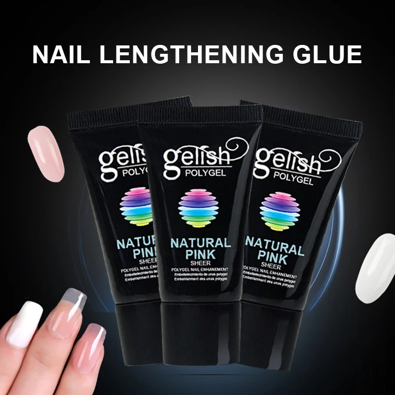 

DIY Poly Finger Extension Tool Clear Pink White Jelly Quick Gel Building Nail Art Tips Extend UV Builder Gel Camouflage