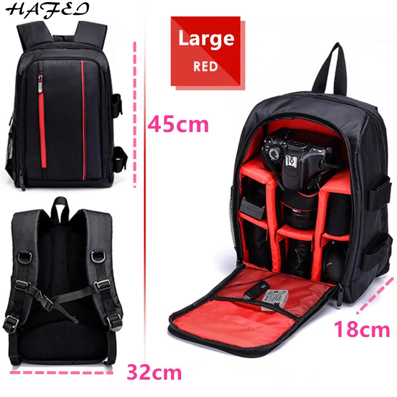 HaFei Upgrade Waterproof multi-functional Digital DSLR Camera Video Bag w/ Rain Cover SLR Camera Bag PE Padded for Photographer HaFei Upgrade Waterproof multi-functional Digital DSLR Camera Video Bag w/ Rain Cover SLR Camera Bag PE Padded for Photographer