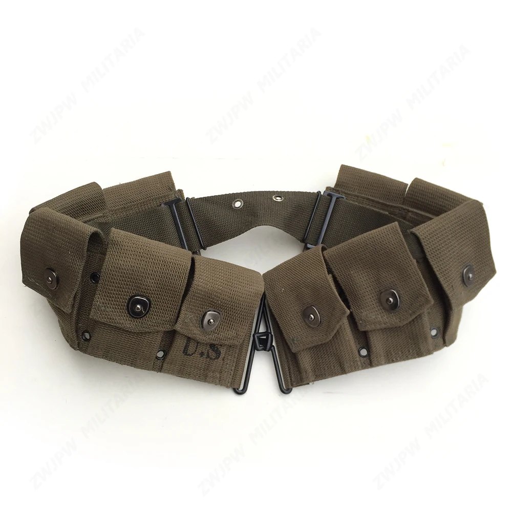 WW2 US ARMY TEN CELL CANVAS POUCH US TACTICAL POCKETS CANVAS BAG KHAKI AND ARMY GREEN