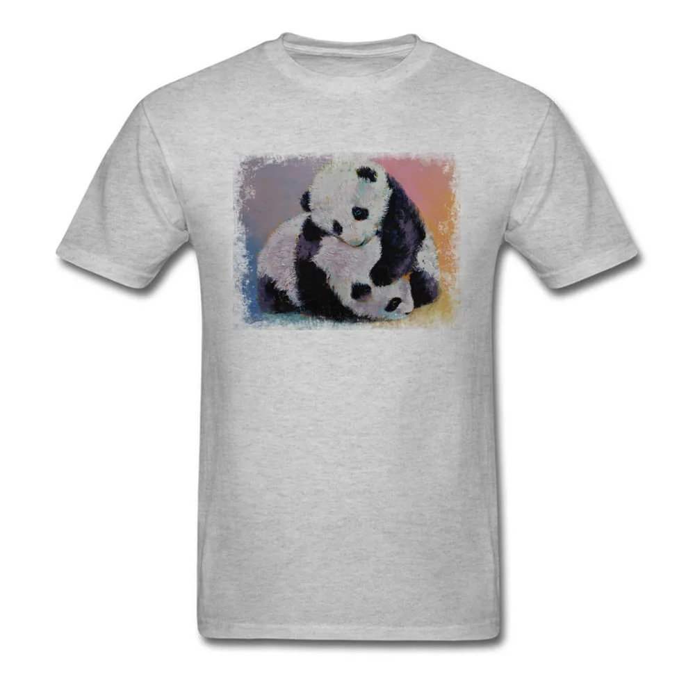 BABY PANDA RUMBLE Casual Summer Fall Pure Cotton Crew Neck Men Tops Shirt Geek Tees Company Short Sleeve T Shirt BABY PANDA RUMBLE grey