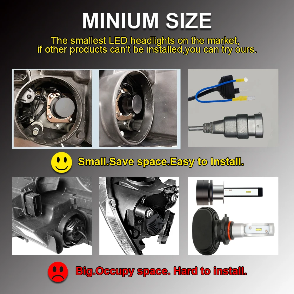 GEETANS 2 шт. H8 H11 Светодиодный лампы H1 HB4 9006 HB3 9005 H10 880 881 H27 H16 светодиодный