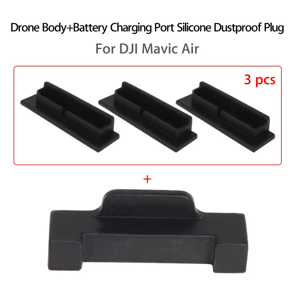 

1 Pcs For Drone Body+3 Pcs Battery Charging Port Cover Silicone Protective Dustproof Plug for DJI Mavic Air Accessories