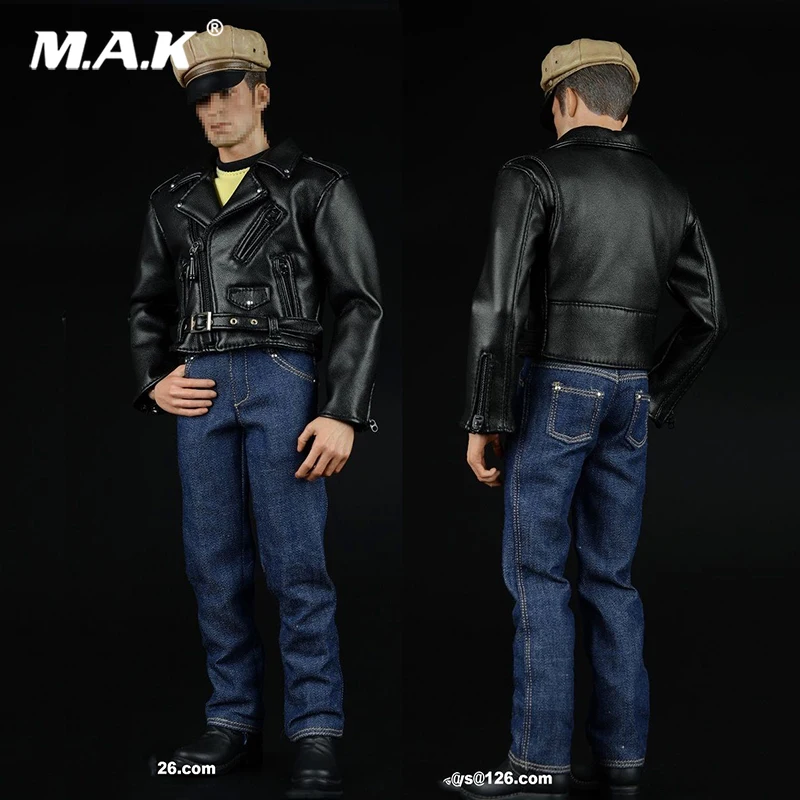 

1/6 Scale PUNK Style Hippie Motorcycle Black Leather Suits 1:6 man soldier clothing set for 12 inches Male Action Figures