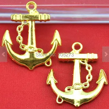 

27x31mm 10pcs Gold Plated Anchor Charm Pendants - DIY Accessory Jewelry Making