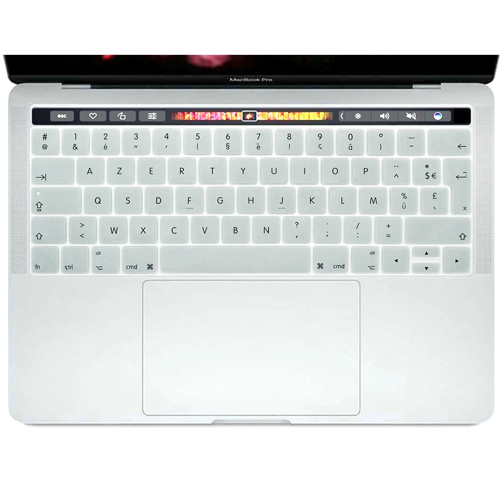 Силиконовый чехол для клавиатуры для Macbook Pro retina 13 15 Touchbar модели A1706 A1707 ЕС французский язык Azerty