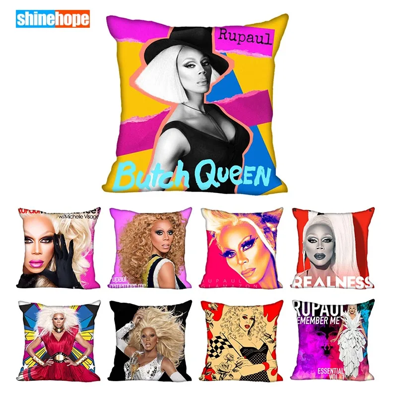

Custom RuPaul Square Pillowcase Custom Zippered Pillow Cover Case 40x40,45x45cm(One Side)