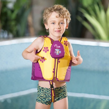 

Erapinky 2-6 Years Flower Kids Life Vest Toddler Life Jacket Baby Swim Vest With Shark Zipper Cover Children Water Float Foam