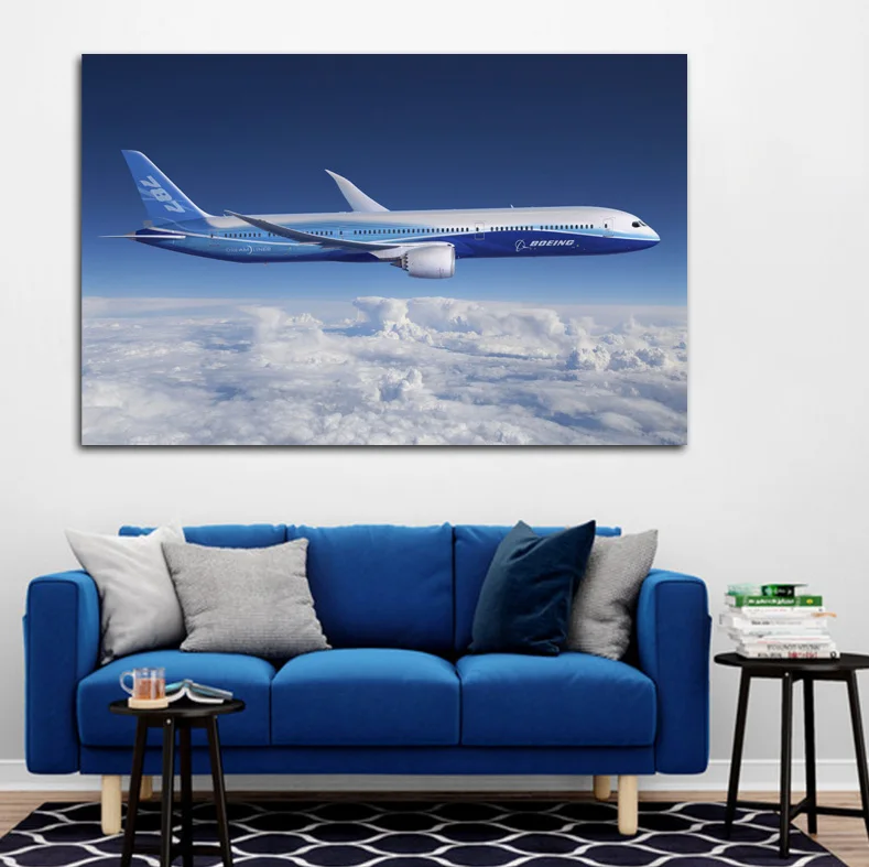 Самолеты Боинг 787 dreamline небо облака самолет QX412 гостиная домашняя стена