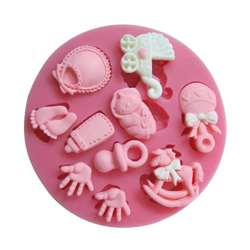 

Free Shipping baby bottle Trojan Silicone Fondant baking Mold DIY Cake Decorating Polymer Clay Resin Candy Fimo Super Sculpey