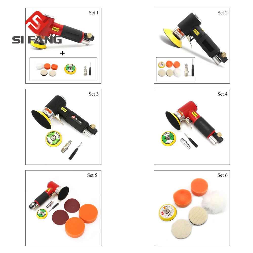 Пневмо инструмент Пневматическая шлифовальная полировальная машинка 50mm 75mm пневмоинстру мини орбитальный Воздушный пневматический шлифовальный инструмент буфер двойного действия орбитальный полировщик для автомобиля